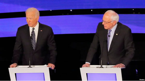 Biden y Sanders Biden y Sanders se enfrentan en la próxima votación presidencial demócrata