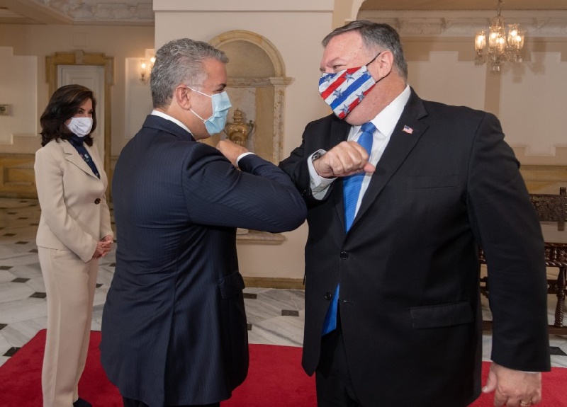 Pompeo y Duque Pompeo y Duque hablan sobre Venezuela y ayuda a islas de San Andrés y Providencia