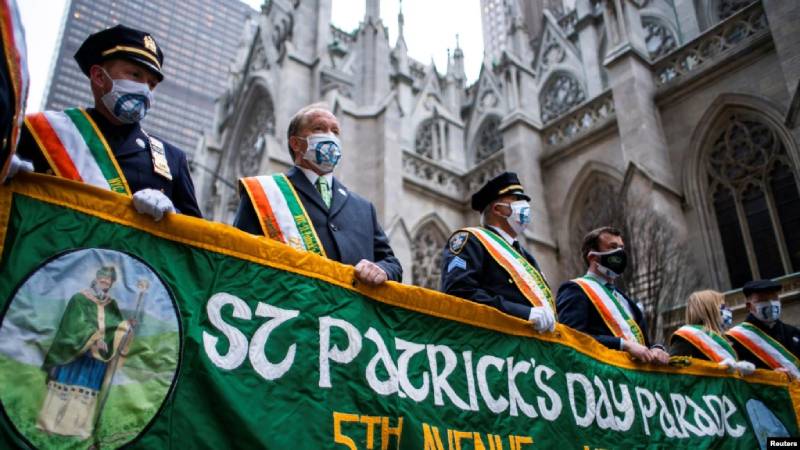 El Día de San Patricio, el patrón de Irlanda, una fiesta muy popular en Estados Unidos. En la foto un desfile en la ciudad de Nueva York el 17 de marzo de 2021.