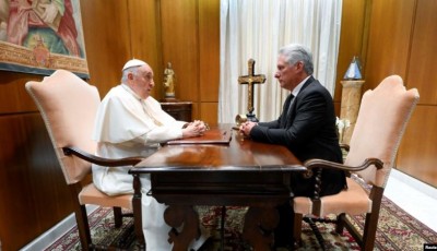El Papa se reúne con el presidente cubano