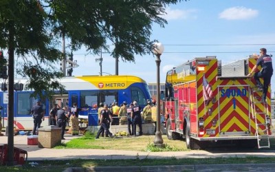 accidente con tren ligero en St. Paul