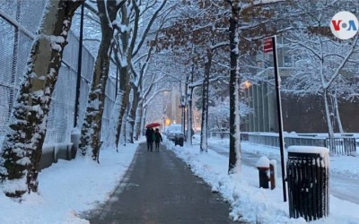 Primera nevada del 2022 en Nueva York
